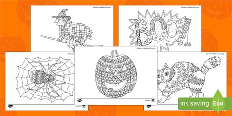 Halloween Mindfulness Coloring Sheets Twinkl