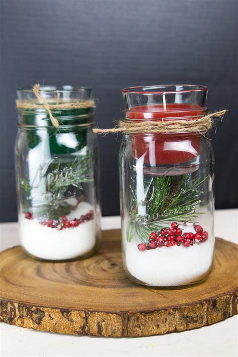 Diy Christmas Mason Jar Candle Holder