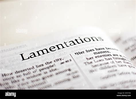 Lamentations Book Of The Bible Stock Photo Alamy