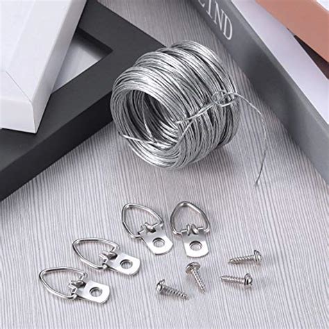 Jovitec Picture Hanging Kit 20 Pieces D Ring Picture Hangers With Screws Picture Hanging Wire