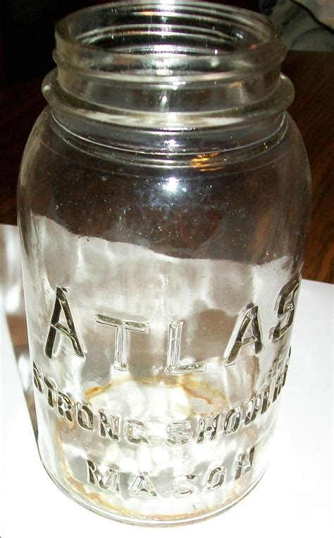 Vintage Atlas Strong Shoulder Mason Jar Quart Clear Wavy Glass Free