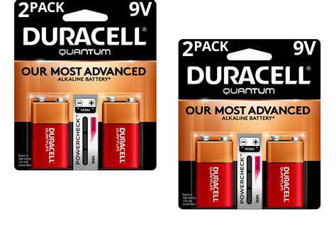 Duracell Quantum Alkaline 9V Batteries with PowerCheck, 4 Count ...