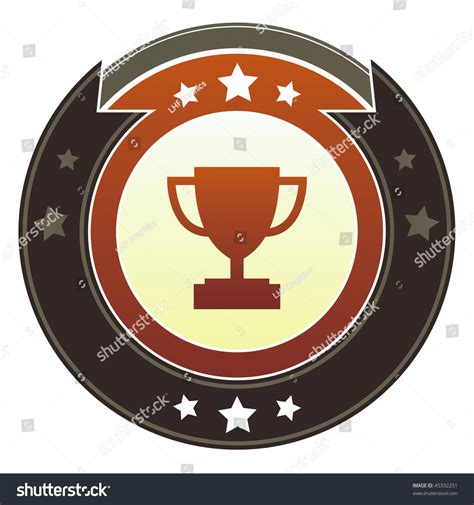 Trophy Contest Award Icon On Round Stock Vector Royalty Free 45332251
