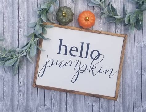 Hello Pumpkin Sign Fall Sign Fall Decor Wood Sign Etsy In 2021 Fall