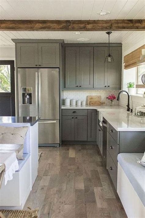 15 Incredible Farmhouse Gray Kitchen Cabinet Design Ideas 09 Lmolnar