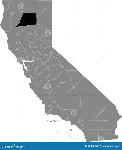 Location Map Of The Shasta County Of California Usa Stock Vector