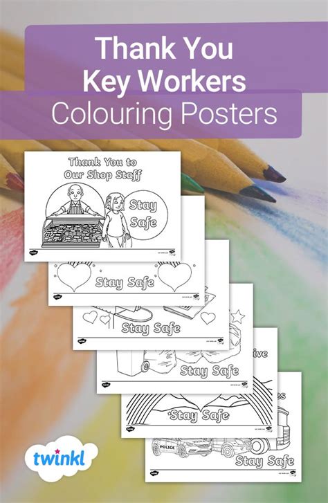 Thank You Key Workers Colouring Posters Thank You Poster Science