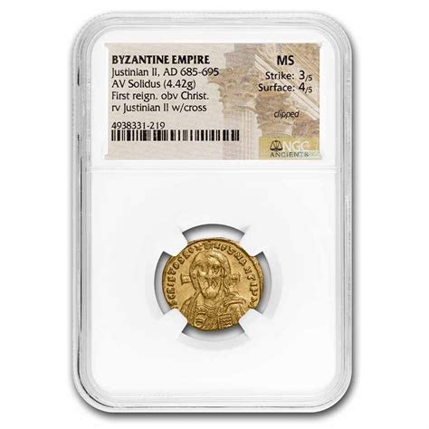 Buy 685 95 Ad Byzantine Gold Solidus Justinian Ii Ms Apmex