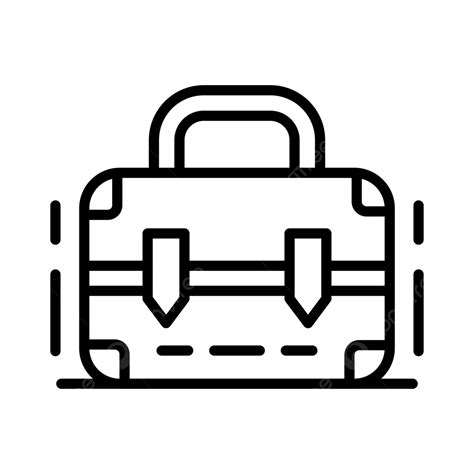 Briefcase Line Icon Vector Bag Briefcase Business Png And Vector