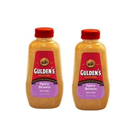 Guldens Mustard Spicy Brown Non Gmo 12 Oz Pack