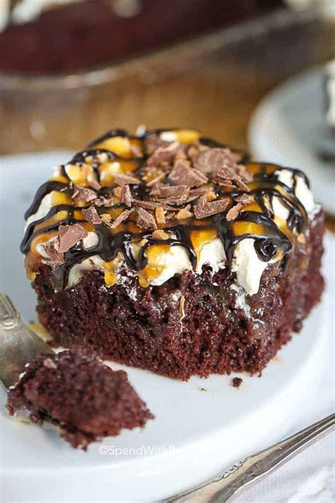 Chocolate Caramel Poke Cake
