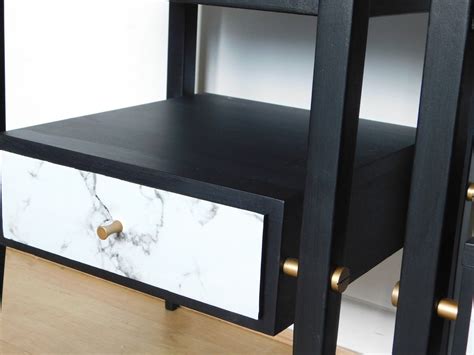 A Pair Of Black Gold And Marble Bedside Tables Ethan And Graces Designs