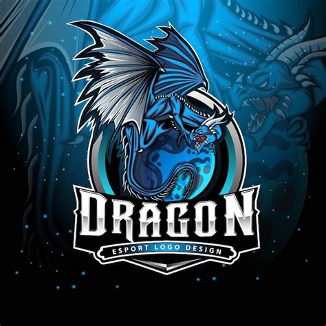 Logo De La Mascotte Du Jeu Dragon Esport Et Design Du Personnage