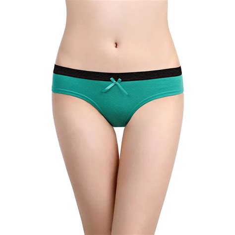 1pcs New Style Sexy Panties Woman Solid Color Fashion Bow Decoration Cute Cotton Underwear Soft