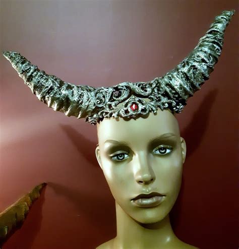 Sanguine Horns Gothic Demon Devil Tiefling Crown Headdress Etsy