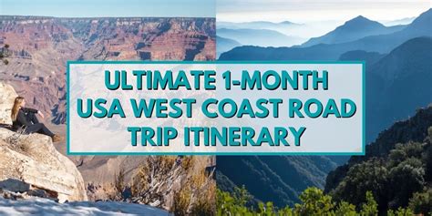 The Ultimate 1 Month Usa West Coast Road Trip Itinerary Thatll Blow