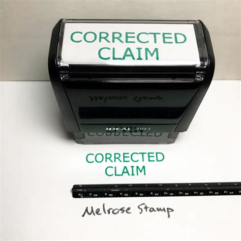 Corrected Claim Rubber Stamp For Office Use Self Inking Melrose Stamp