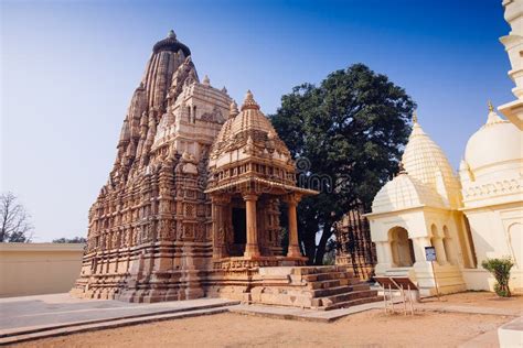 Jain Temples Of Khajuraho Eastern Group Of Temples Madhya Pra Stock