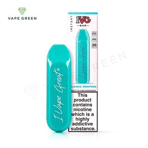 Classic Menthol Disposable Vape Device By Ivg Bar Free Uk Delivery