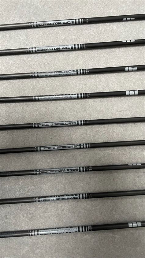 9 X Easton Ace Arrows 430 Spine Spare Nocks Fletching Pins