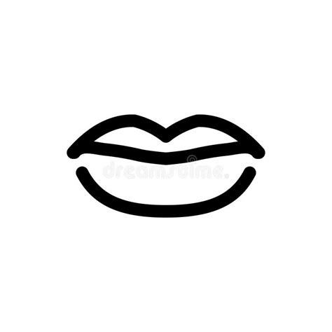 Mouth Symbol Female Lips Icon Flat Design Style Stock Vector