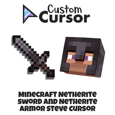 Minecraft Netherite Sword And Netherite Armor Steve Cursor Custom Cursor