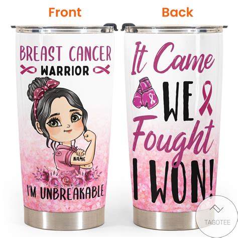 Breast Cancer Awareness Warrior Im Unbreakable Tumbler Tagotee