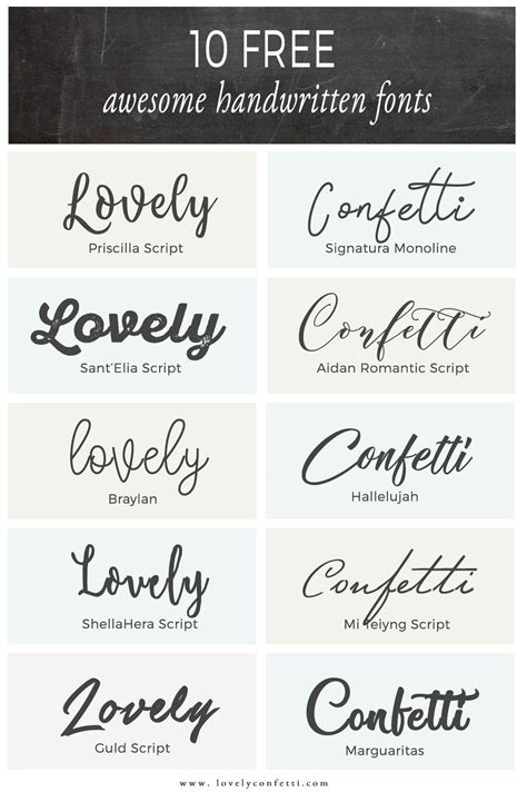 10 Free Awesome Handwritten Fonts Lovely Confetti Handwritten Fonts