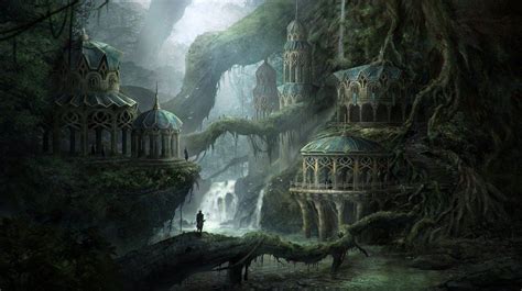 Elf Palace By Francis Tneh Imaginaryarchitecture Fantasy Landscape