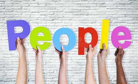 Hands Holding Letters Forming The Word People Stock Image Image Of