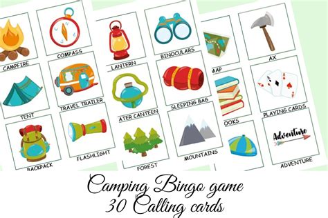 30 Camping Bingo Cards Printable Bingo Game Summer Camp Etsy Canada