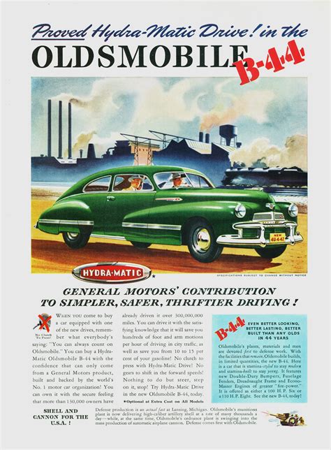 American Automobile Advertising Published By Oldsmobile In 1942