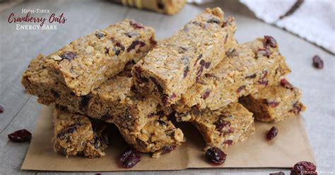 High fiber snacks with fruit. Easy, Healthy High-Fiber Cranberry Oat Energy Bars - Kitchen Cents