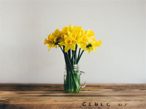 Wallpaper Daffodils Yellow Flowers Vase 3840x2160 Uhd 4k Picture Image