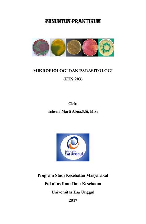 Penuntun Praktikum Mikrobiologi Dan Parasitologi Penuntun Praktikum Mikrobiologi Dan