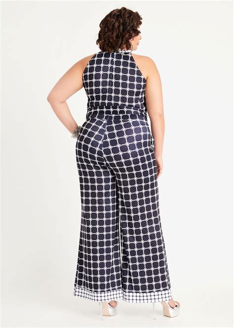Plus Size Dot Jumpsuit For Tall Women Plus Size Tall Wide Leg Jumpsuit