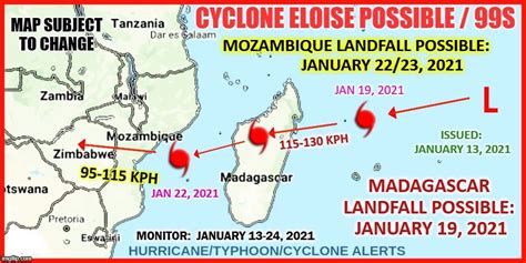 Tropical cyclone eloise is moving wsw over the mozambique channel, towards the central coast of mozambique. * #MADAGASCAR: #CycloneEloise / #Eloise... - Hurricane ...