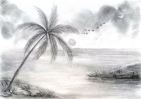 √ How To Draw A Beach Scene In Pencil