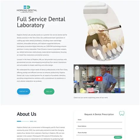 Hopkins Dental Laboratory Website Build Watermark Design