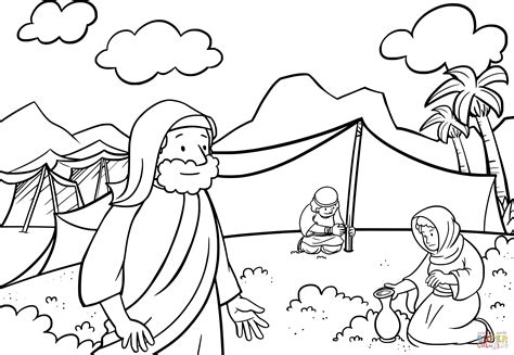 The Israelites Camped At Rephidim Coloring Page Free Printable