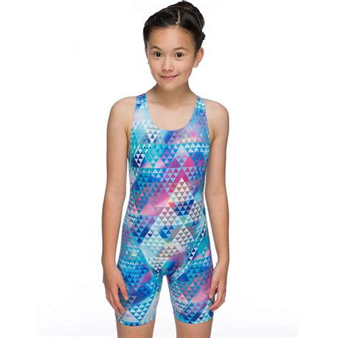 Maru Girls Swimwear Tri Pacer Shortie Legs Blue Aqua Swim Supplies