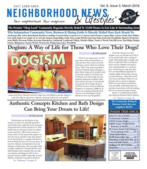 East Lake Vol 9 Issue 3 March 2016 By Tampa Bay News And Lifestyles