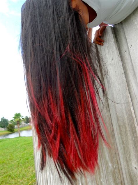 Red dip dye | dip dye hair, red dip dye hair, dip. dip dyed hair on Tumblr