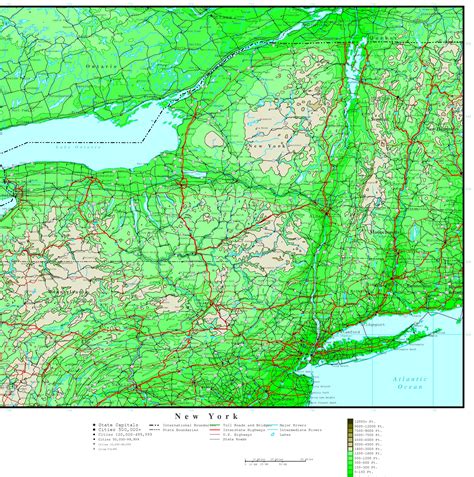 Topographic Map New York State New York City Map