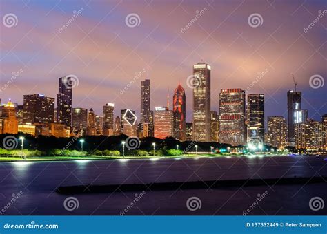 Chicago Loop Skyline Stock Image Image Of Panoramic 137332449