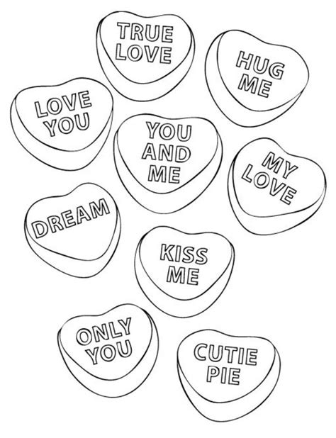 Printable Conversation Hearts Coloring Pages Printable Word Searches