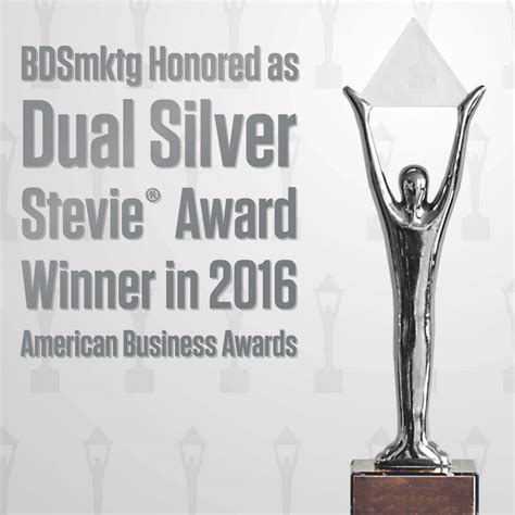 BDSmktg Honored As Dual Silver Stevie Award Winner In 2016 American