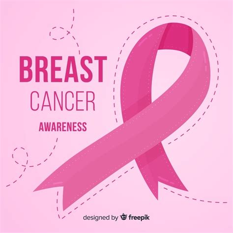Borstkanker Bewustzijn Met Roze Lint Gratis Vector