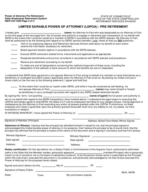 Limited Durable Power Of Attorney Form Connecticut Free Download