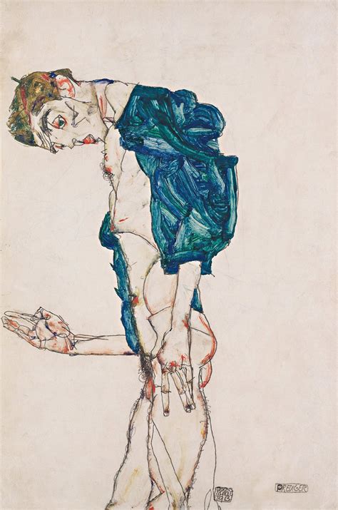 Egon Schiele Autoportret W Niebiesko Zielonej Koszuli 1913 Leopold